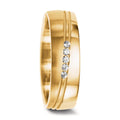 Partnerring 750/18 K gult guld diamant 0.075 ct, 5 stenar, w-si