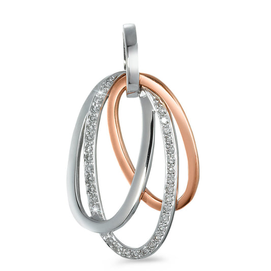 Hängsmycke 750/18 K vitguld, 750/18 K rött guld diamant 0.17 ct, 34 stenar, w-si