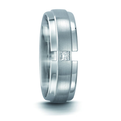 Finger ring 950 palladium diamant 0.065 ct, tw-vvsi