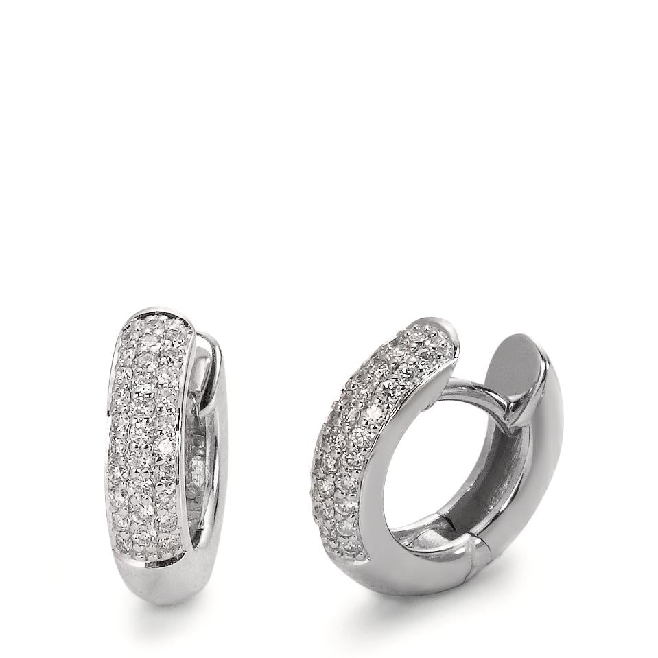 Hopfällbara örhängen 750/18 K vitguld diamant 0.30 ct, 60 stenar, w-si