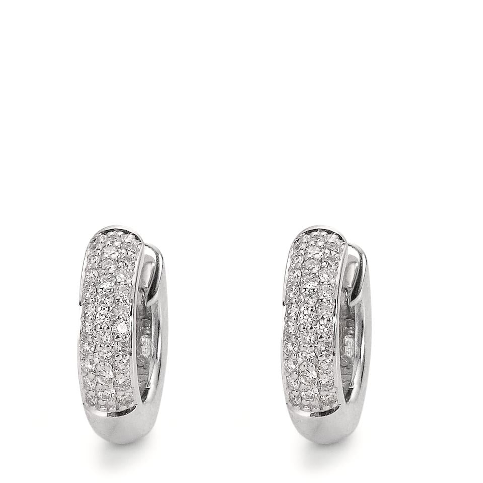 Hopfällbara örhängen 750/18 K vitguld diamant 0.30 ct, 60 stenar, w-si