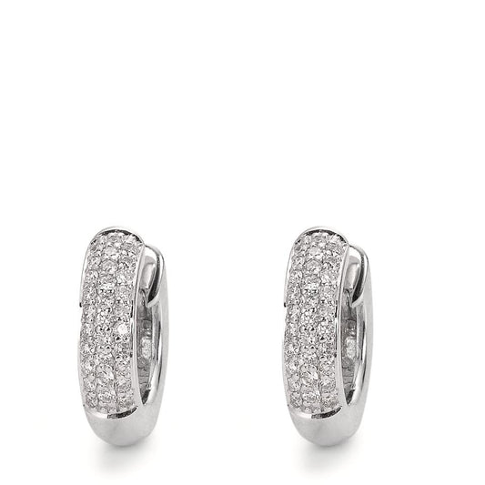 Hopfällbara örhängen 750/18 K vitguld diamant 0.30 ct, 60 stenar, w-si