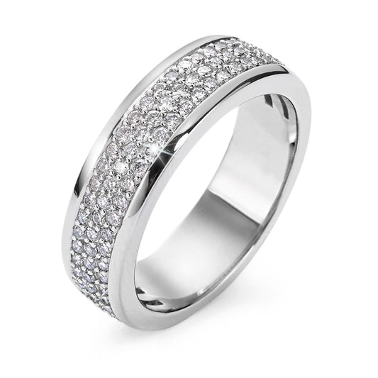 Finger ring 750/18 K vitguld diamant 0.75 ct, 94 stenar, w-si