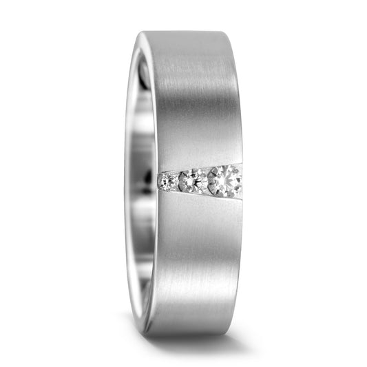 Finger ring 950 palladium diamant 0.09 ct, 3 stenar, w-si