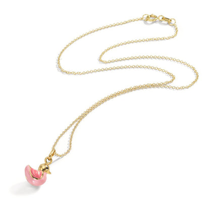 Halsband med hänge 750/18 K gult guld målad 36 cm