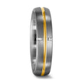 Finger ring 950 palladium, 750/18 K gult guld diamant 0.02 ct, 4 stenar, tw-vsi