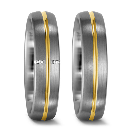 Finger ring 950 palladium, 750/18 K gult guld