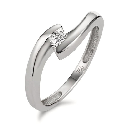Solitärring 750/18 K vitguld diamant 0.10 ct, p1