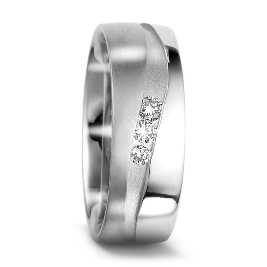 Partnerring 750/18 K vitguld diamant 0.105 ct, 3 stenar, tw-vsi