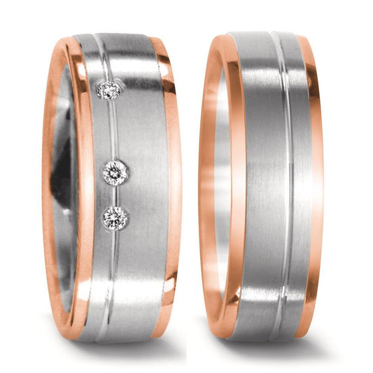 Partnerring 750/18 K vitguld, 750/18 K rött guld