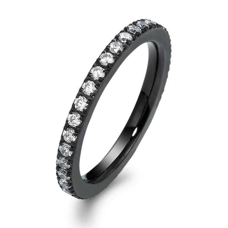 Sätt i ring rostfritt stål Zirkoniumoxid vit IP-belagd