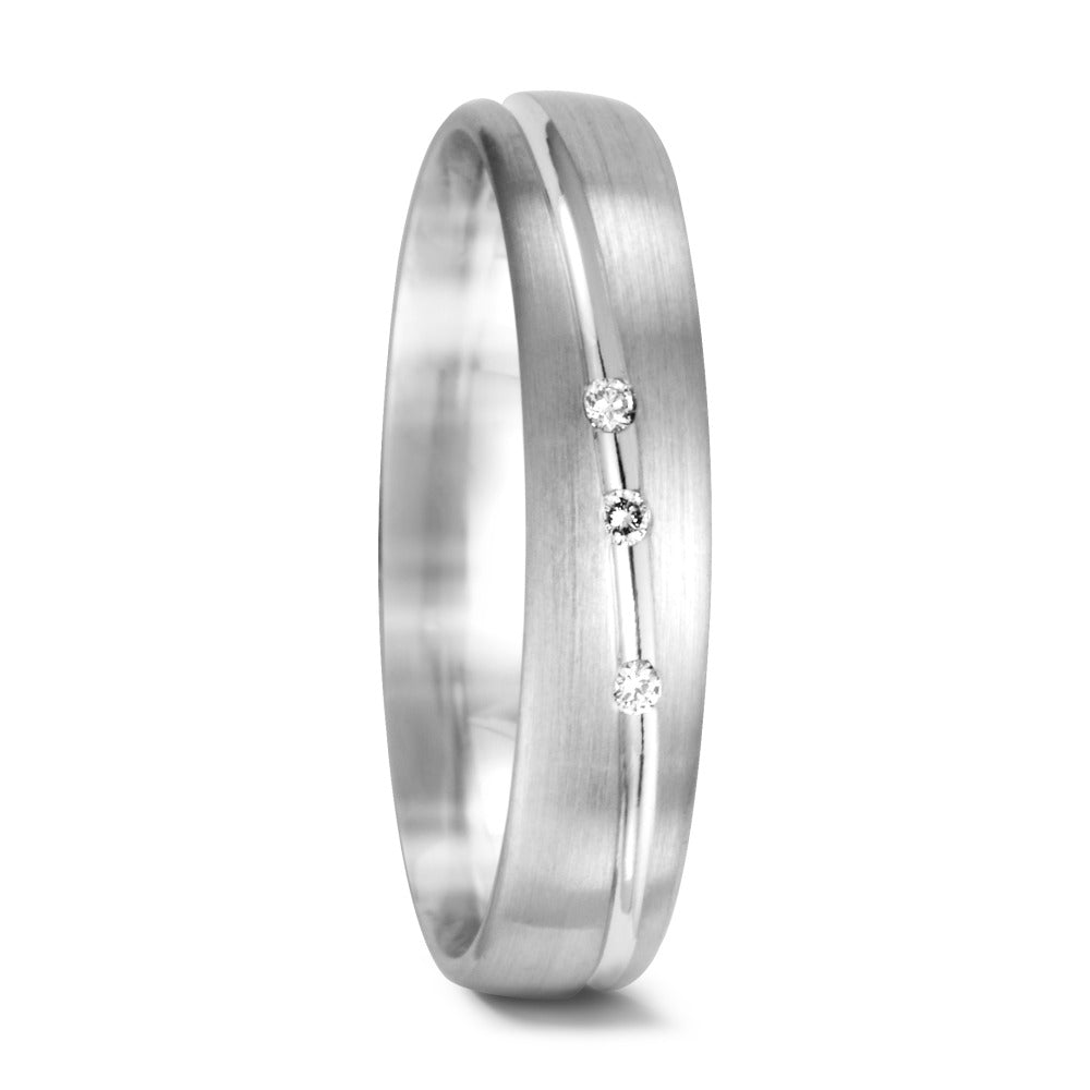 Partnerring 750/18 K vitguld diamant 0.018 ct, 3 stenar, w-si