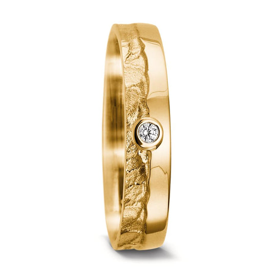 Partnerring 750/18 K gult guld diamant 0.037 ct, w-si