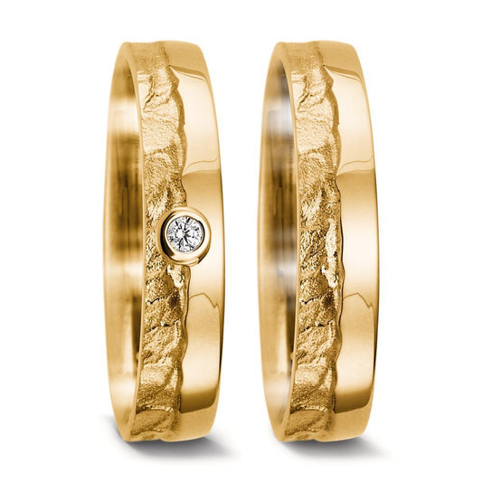 Partnerring 750/18 K gult guld diamant 0.037 ct, w-si
