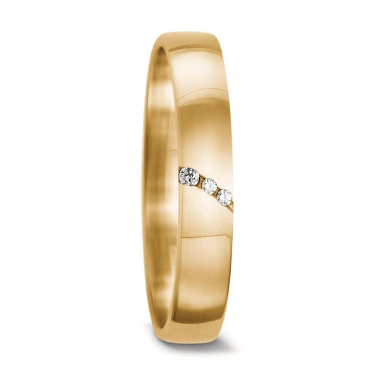 Partnerring 750/18 K gult guld diamant 0.02 ct, 3 stenar, tw-vsi