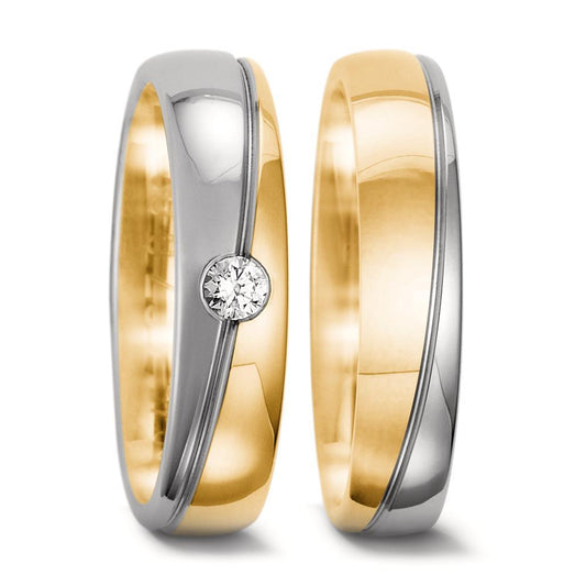 Partnerring 750/18 K gult guld, 750/18 K vitguld