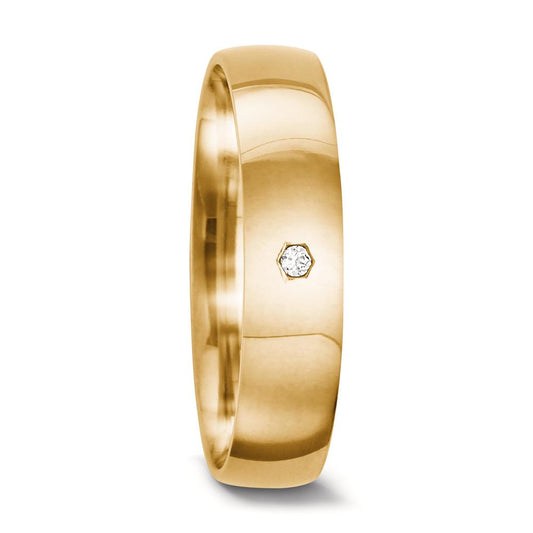 Partnerring 750/18 K gult guld diamant 0.01 ct, tw-vsi