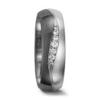 Partnerring 500 palladium, 375/9 K vitguld diamant 0.08 ct, 7 stenar, tw-vsi