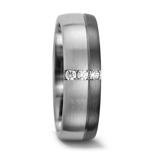 Partnerring 500 palladium, 375/9 K vitguld diamant 0.075 ct, 3 stenar, tw-vsi
