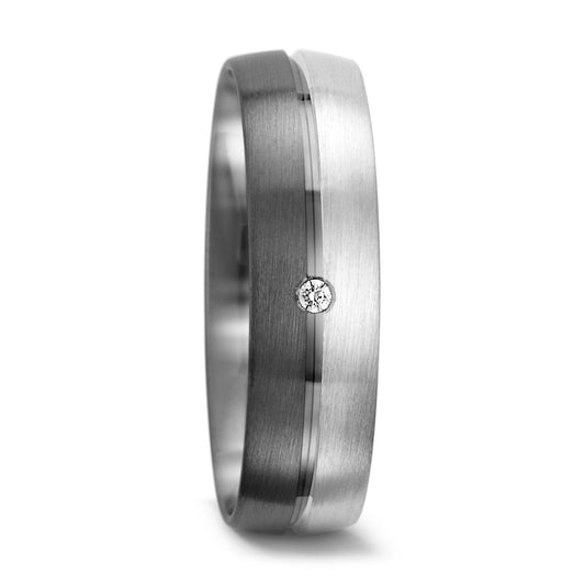 Partnerring 375/9 K vitguld, 500 palladium diamant 0.01 ct, tw-vsi