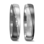 Partnerring 500 palladium, 375/9 K vitguld diamant 0.045 ct, 3 stenar, tw-vsi