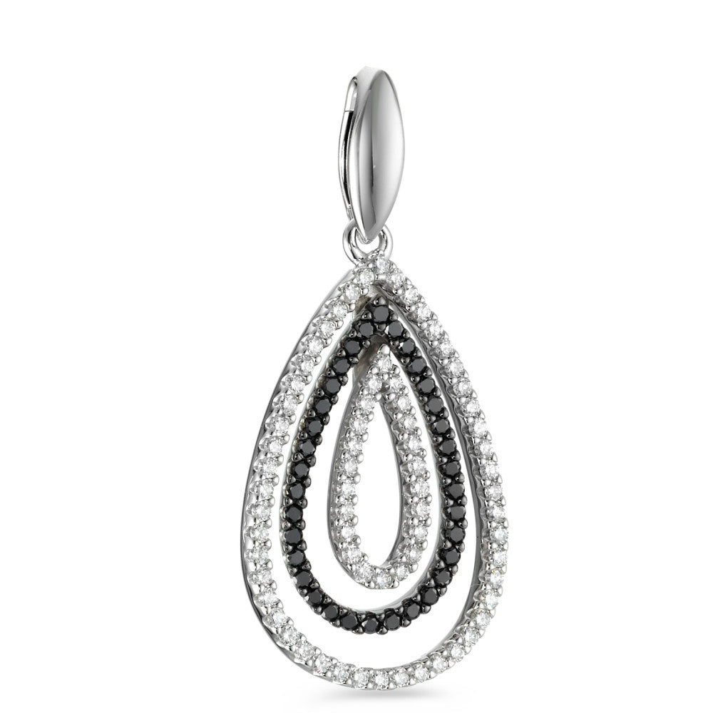 Hängsmycke 750/18 K vitguld diamant svart, 0.52 ct, 104 stenar, [Brillant], tw-vsi