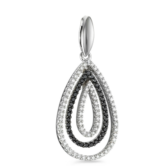 Hängsmycke 750/18 K vitguld diamant svart, 0.52 ct, 104 stenar, [Brillant], tw-vsi