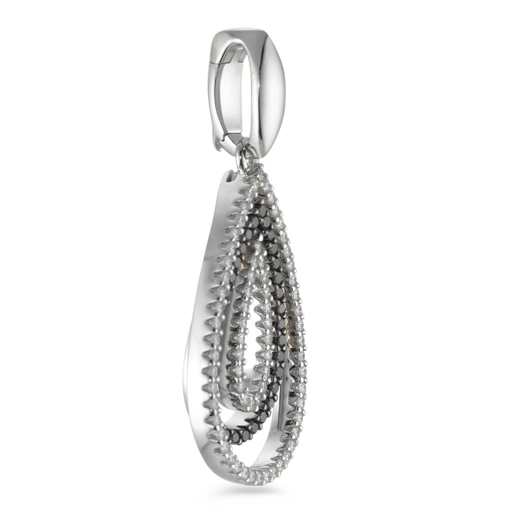 Hängsmycke 750/18 K vitguld diamant svart, 0.52 ct, 104 stenar, [Brillant], tw-vsi