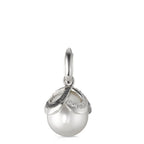 Hängsmycke 750/18 K vitguld diamant svart, 0.28 ct, 46 stenar, [Brillant], tw-vsi Sötvattensodlad pärla vit, 12 mm Ø14 mm
