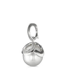 Hängsmycke 750/18 K vitguld diamant svart, 0.28 ct, 46 stenar, [Brillant], tw-vsi Sötvattensodlad pärla vit, 12 mm Ø14 mm