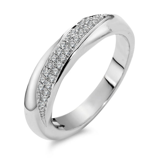 Finger ring 750/18 K vitguld diamant vit, 0.20 ct, 40 stenar, [Brillant], w-si