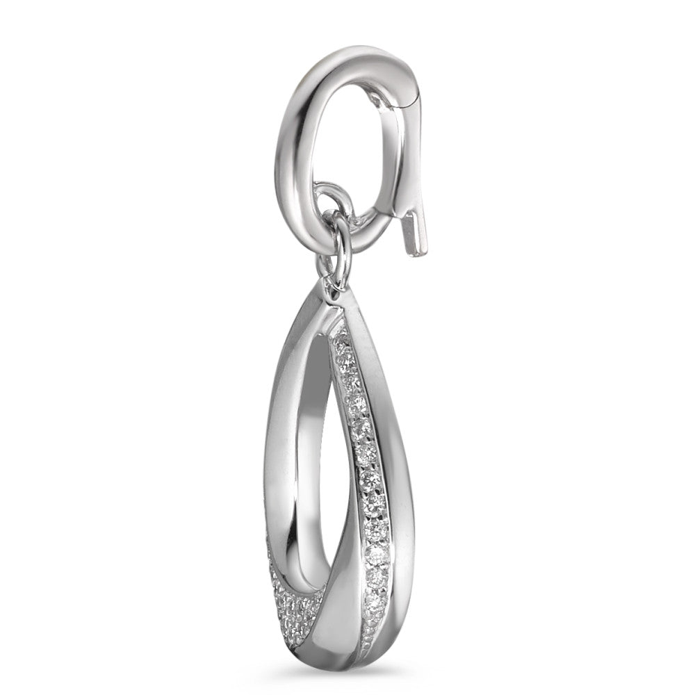 Hängsmycke 750/18 K vitguld diamant vit, 0.19 ct, 38 stenar, [Brillant], w-si