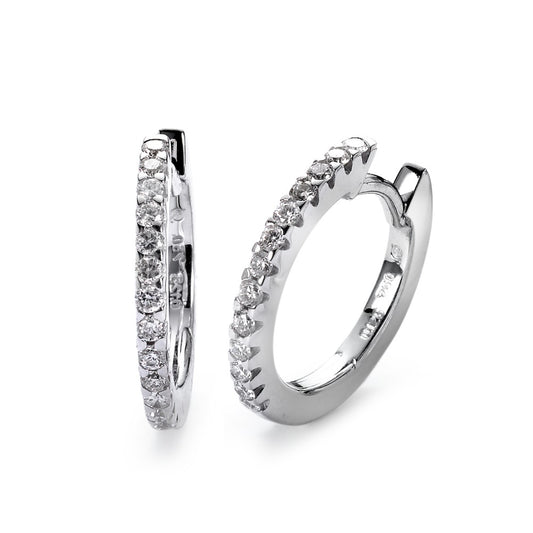 Hopfällbara örhängen 750/18 K vitguld diamant vit, 0.25 ct, 26 stenar, [Brillant], w-si