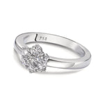 Solitärring 750/18 K vitguld diamant vit, 0.50 ct, 7 stenar, [Brillant], w-si