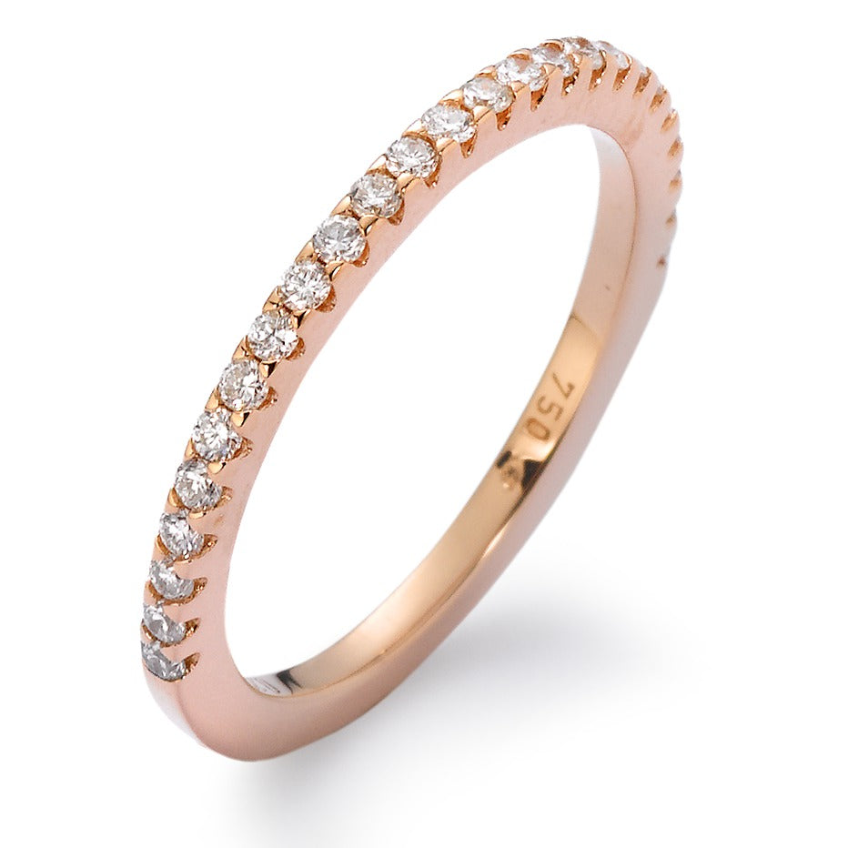 Minnesring 750/18 K rött guld diamant vit, 0.25 ct, 25 stenar, [Brillant], w-si