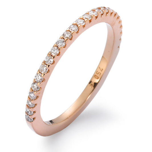 Minnesring 750/18 K rött guld diamant vit, 0.25 ct, 25 stenar, [Brillant], w-si