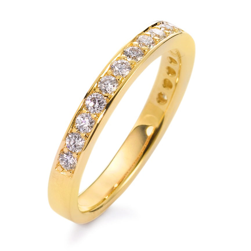 Minnesring 750/18 K gult guld diamant vit, 0.50 ct, 17 stenar, [Brillant], w-si