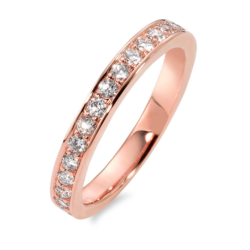 Minnesring 750/18 K rött guld diamant vit, 0.50 ct, 17 stenar, [Brillant], w-si