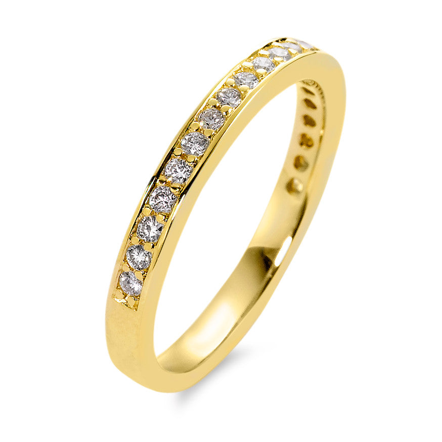 Minnesring 750/18 K gult guld diamant vit, 0.25 ct, 21 stenar, [Brillant], w-si