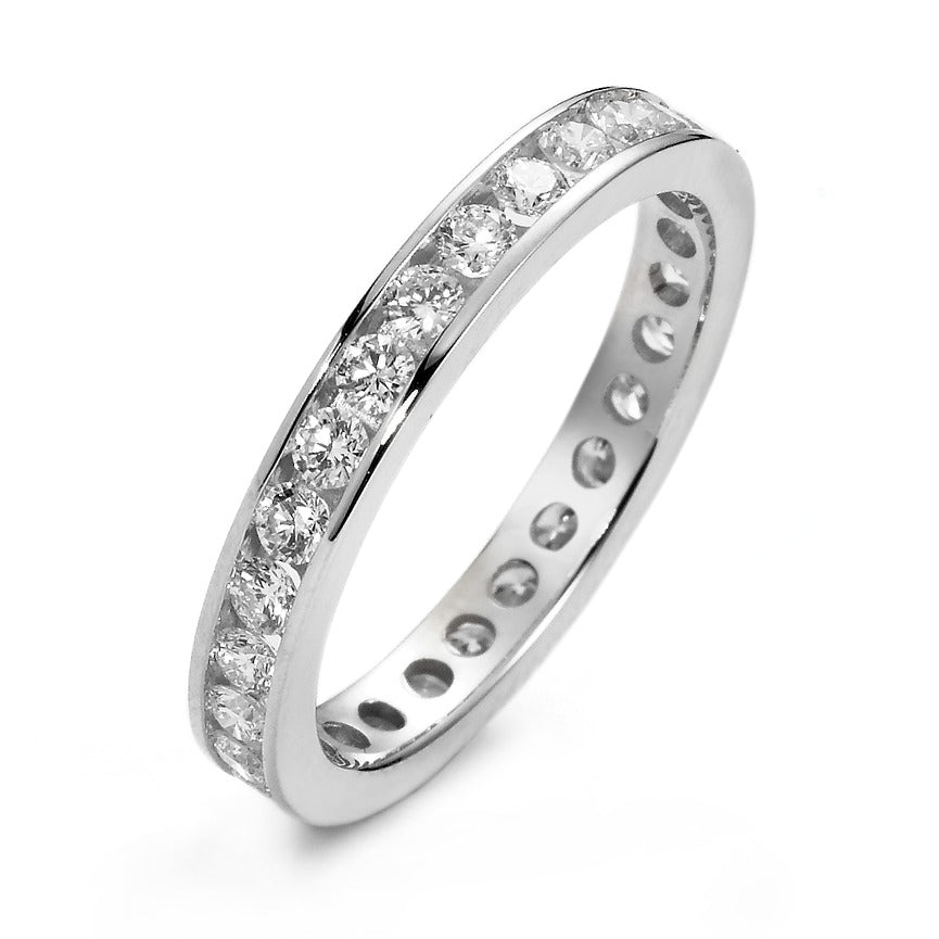Minnesring 750/18 K vitguld diamant vit, 1 ct, 28 stenar, [Brillant], w-si
