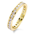 Minnesring 750/18 K gult guld diamant vit, 1 ct, 33 stenar, [Brillant], w-si