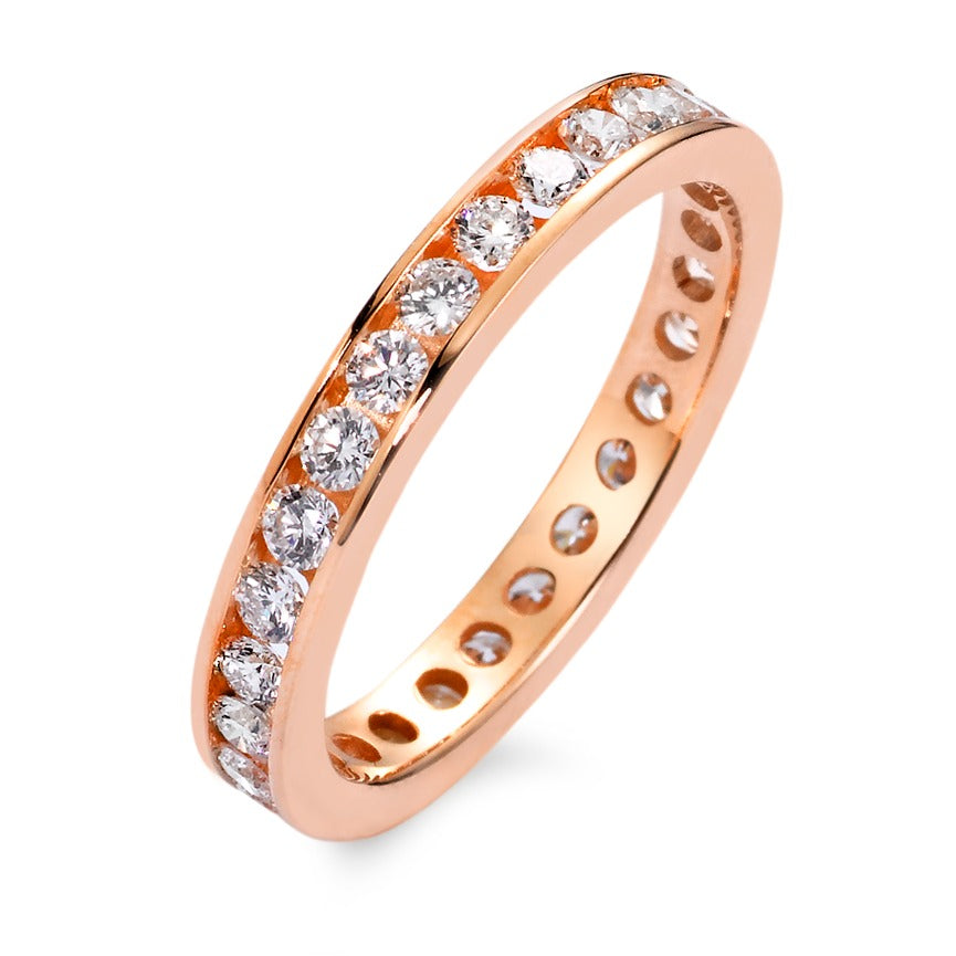 Minnesring 750/18 K rött guld diamant vit, 1 ct, 33 stenar, [Brillant], w-si