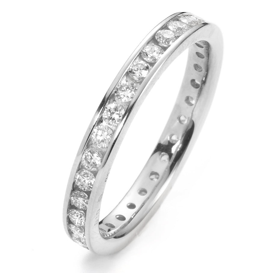 Minnesring 750/18 K vitguld diamant vit, 0.65 ct, 30 stenar, [Brillant], w-si