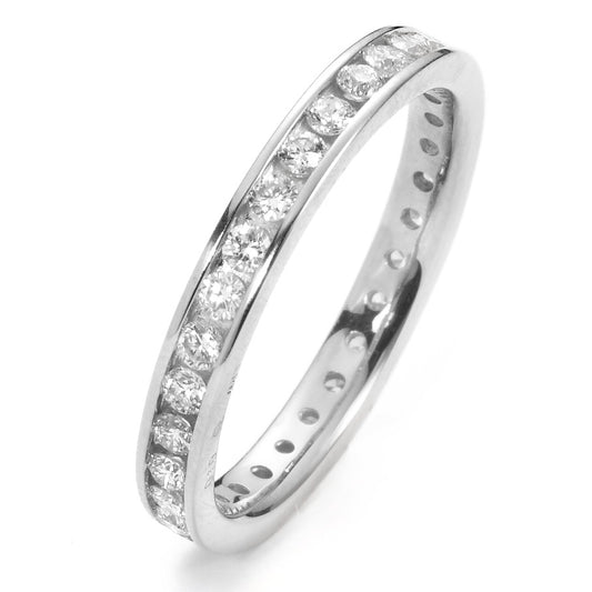 Minnesring 750/18 K vitguld diamant vit, 0.65 ct, 30 stenar, [Brillant], w-si