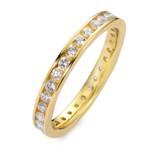 Minnesring 750/18 K gult guld diamant vit, 0.65 ct, 34 stenar, [Brillant], w-si