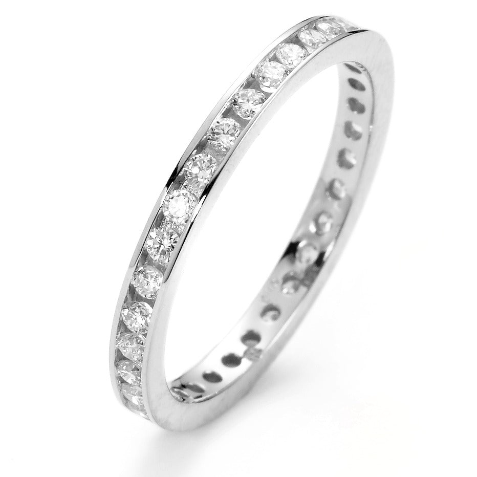 Minnesring 750/18 K vitguld diamant vit, 0.50 ct, 42 stenar, [Brillant], w-si