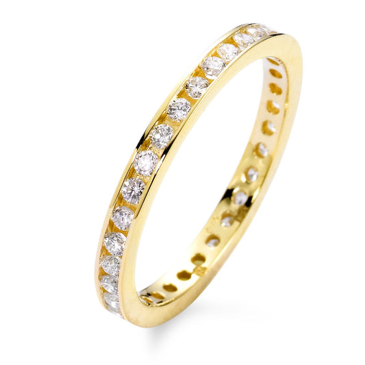 Minnesring 750/18 K gult guld diamant vit, 0.50 ct, 42 stenar, [Brillant], w-si
