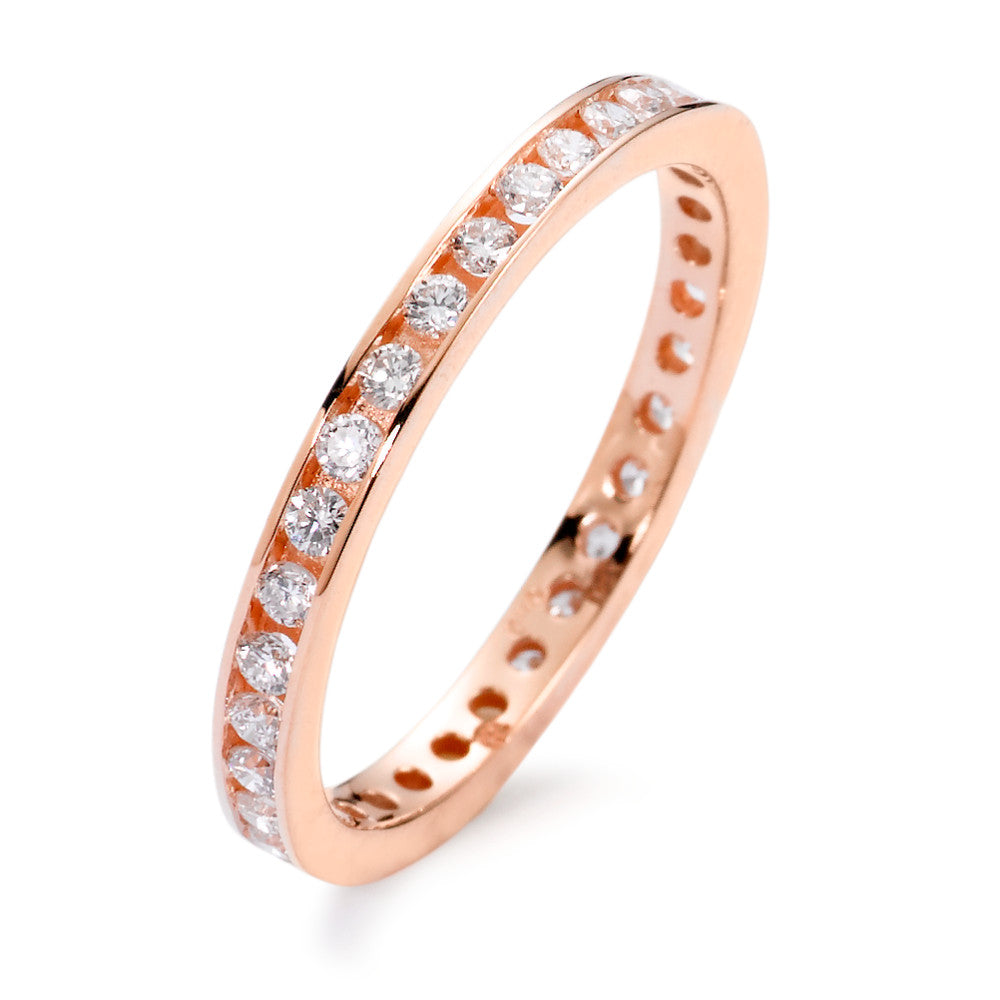 Minnesring 750/18 K rött guld diamant vit, 0.50 ct, 42 stenar, [Brillant], w-si