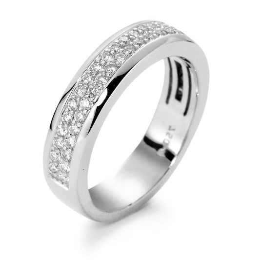 Finger ring 750/18 K vitguld diamant vit, 0.50 ct, 50 stenar, [Brillant], w-si