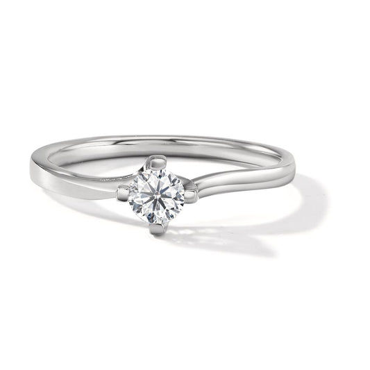 Solitärring 750/18 K vitguld diamant vit, 0.25 ct, [Brillant], w-si